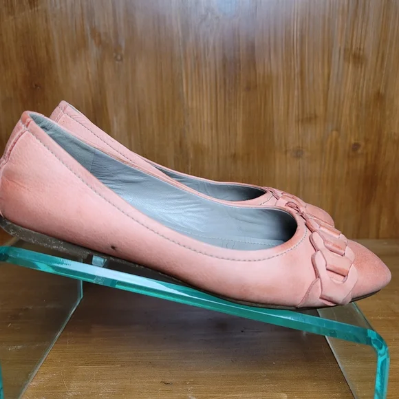 Ecco white washed orange round toe leather chain detail comfort flats - Picture 3 of 10